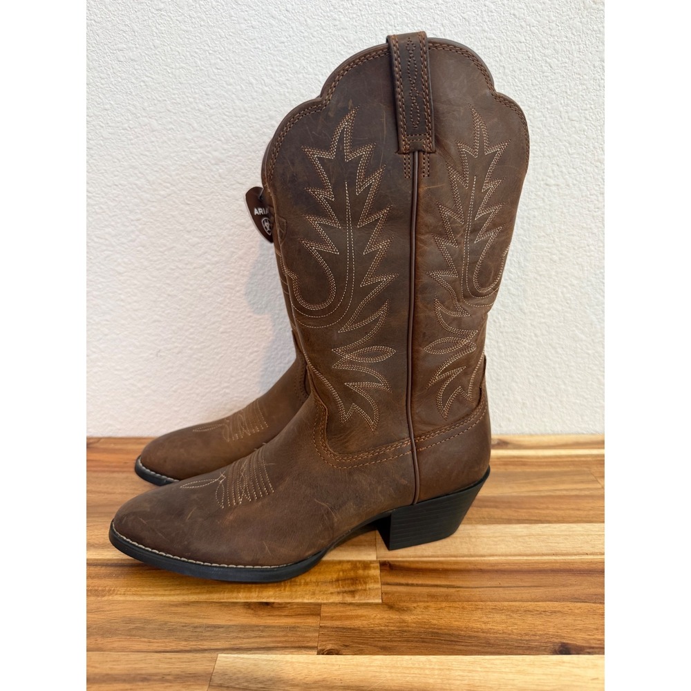 Ariat Heritage Western R-Toe Boots Distressed Brown Leather 10001021 Womens 7B